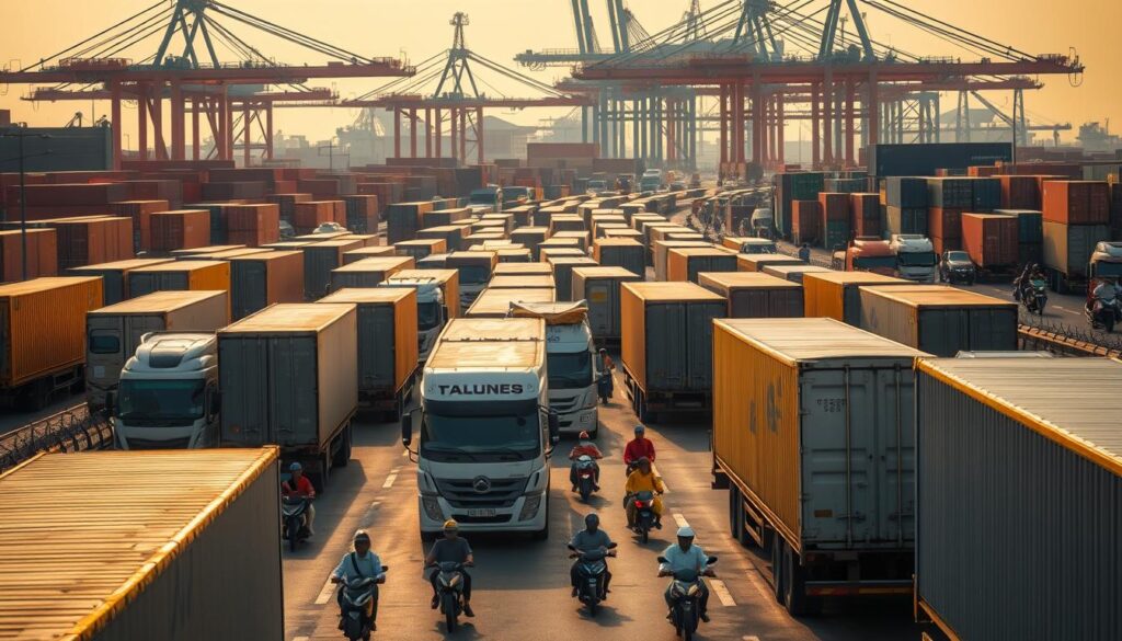 arus lalu lintas di Tanjung Priok